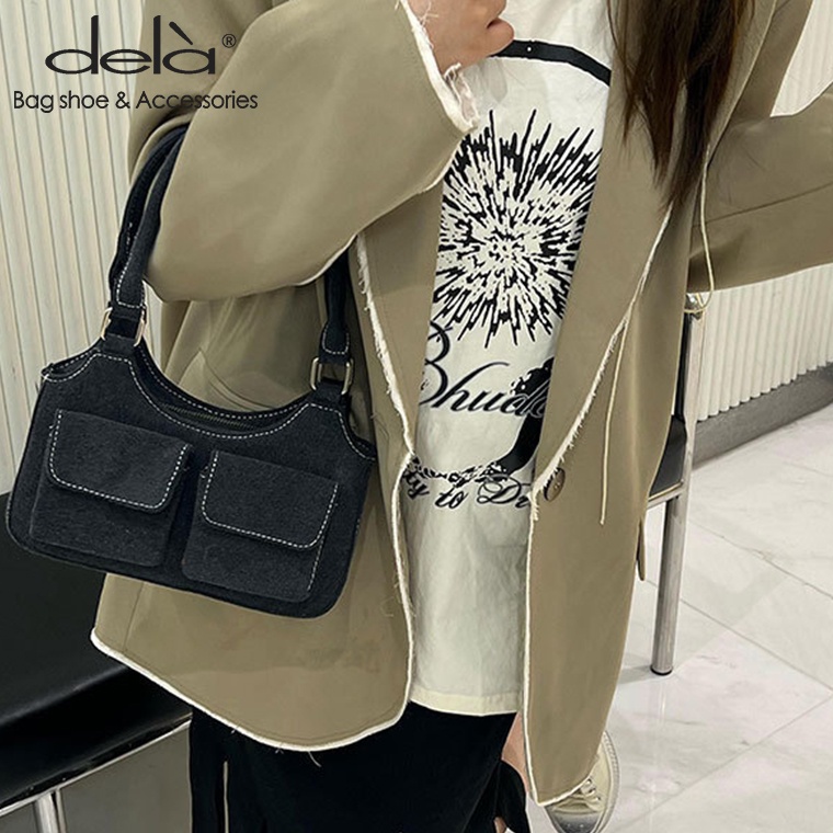 Dela Túi denim Đeo Vai Hai Ngăn Thời Trang Mùa Hè