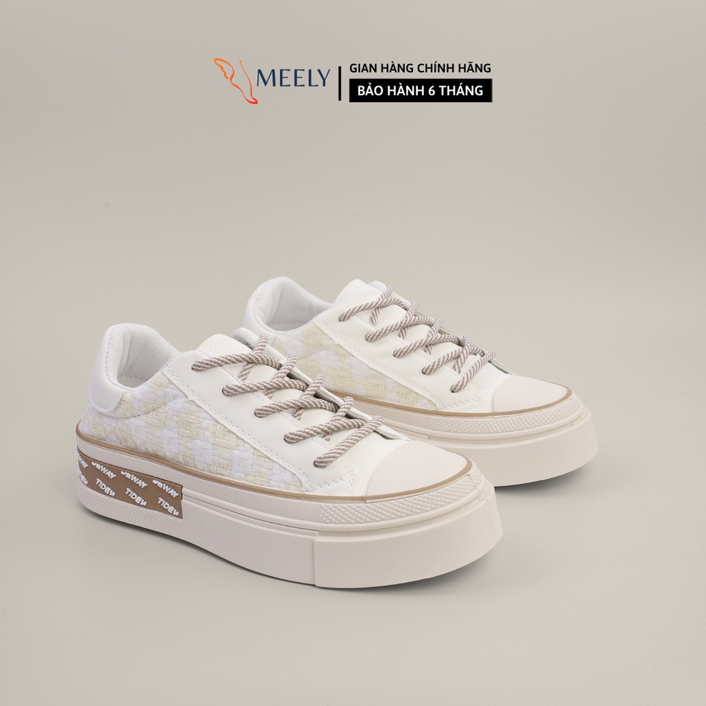 Giày Sneaker Nữ Đế Cao MEELY Phối Màu Cổ Thấp Đế Êm Thích Hợp Đi Làm Đi Chơi, Đi Học- B1338