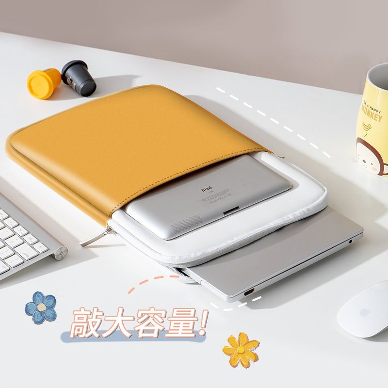 Túi Da PU Đựng Máy Tính Bảng 14-inch 15.6-inch 12-inch Thiết Kế Đơn Giản Chống Rơi Cho Nữ