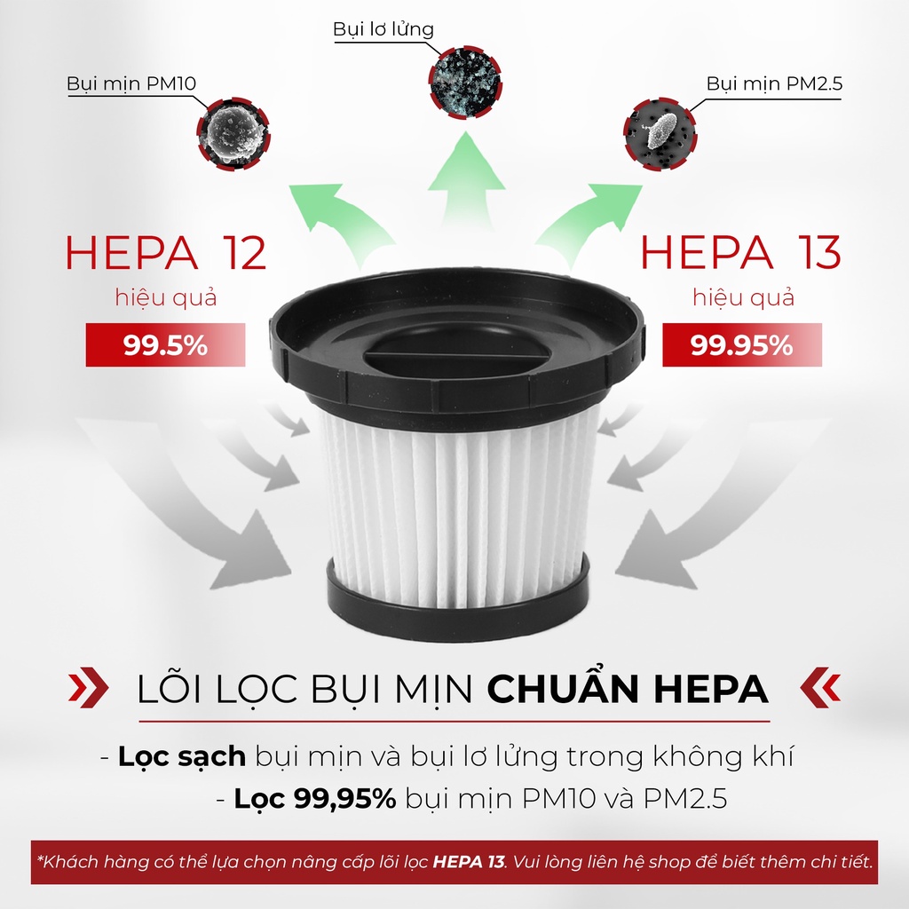 Máy hút bụi cầm tay không dây UNIQ Free A7 Ultra đa năng gia đình mini pin sạc hút giường đệm nệm sofa xe hơi
