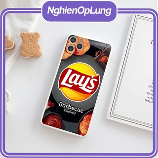 Ốp iphone ốp lưng iphone viền vuông Snack khoai tây Lay đen cute dễ thương dành cho ip6 đến ip14promax- li144