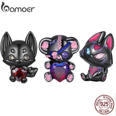 Bamoer Mặt Dây Chuyền Bạc 925 Hình Cáo Và Gấu Đáng Yêu Thời Trang
