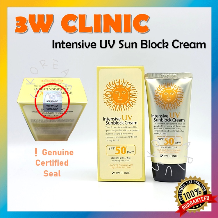 3W CLINIC [Clinic 3W] Creme De Bloco Solar UV Intensivo Proteção SPF50 + PA + +