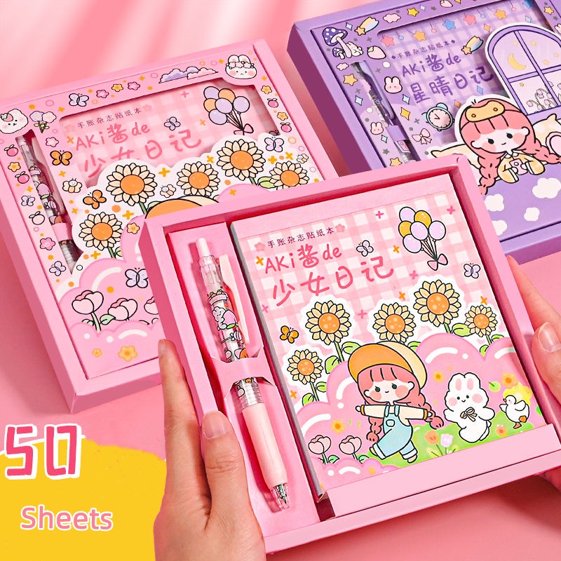 Sổ Sticker Cute Sticker Books Bộ 50 Tờ Miếng Dán Trang Trí Sổ Tay Hình Cô Gái Dễ Thương Dành Cho Học Sinh Sicker Cute Sticker Trang Trí sổ