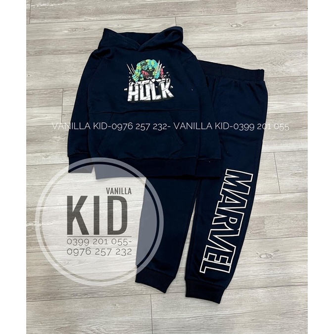 Bộ nỉ áo hoôdie Hulk dư xịn cho bé