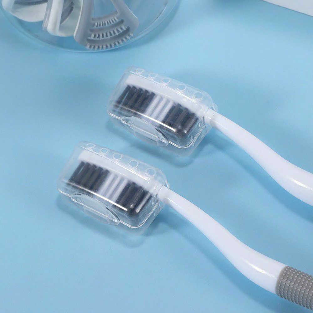 [Freeship Đơn Từ 50k] Bàn chải đánh răng hộp 8 cái, Set 8 Bàn Chải Đánh Răng 2 Đầu Có Cạo Rơ Lưỡi (Hộp Tròn Xám)