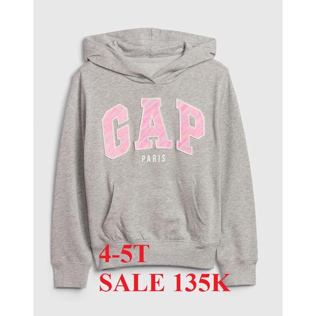 * Mã 9123: Áo nỉ chui đầu có mũ bé trai & bé gái in logo chữ Gap Kid