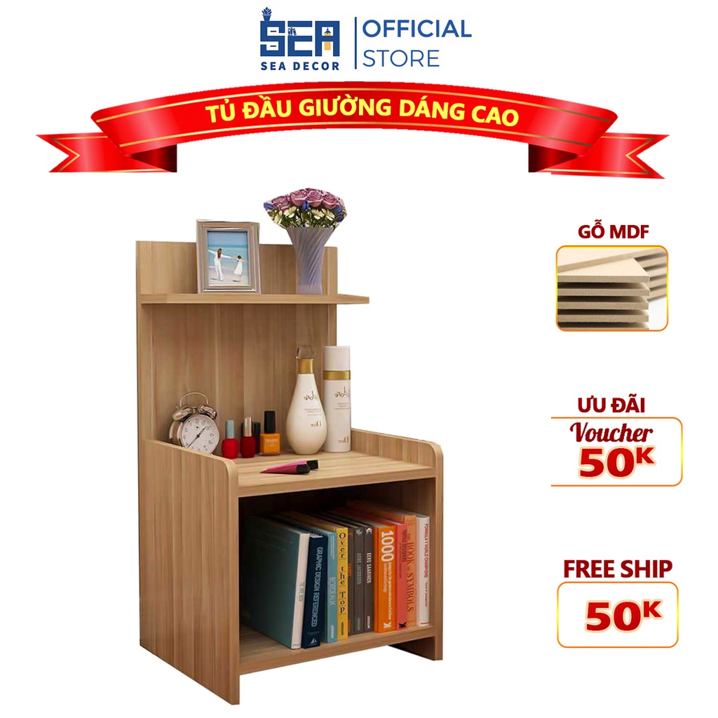 [Mã BMLT35 giảm đến 35K đơn 99K] Tủ Đầu Giường Dáng Cao Mẫu Mới Không Ngăn Kéo Sea Decor