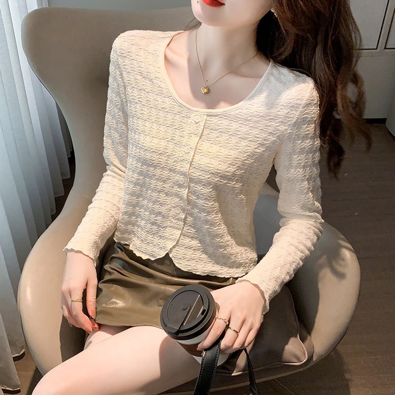 Áo Thun Lụa Lạnh Mỏng Tay Dài Thời Trang Mùa Thu Cho Nữ