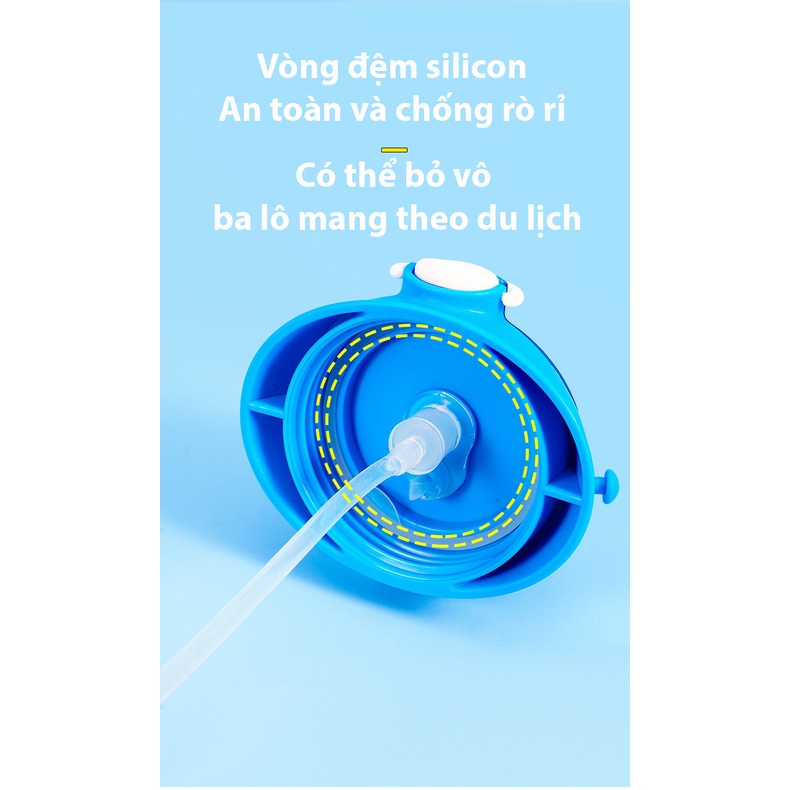 (Hàng Đẹp) Bình Nước nhựa tritant hình quả trứng, DISNEY Kèm Ống Hút silicon, thiết kế độc đáo, sinh động.an toàn.