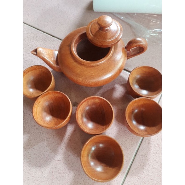 Ấm chén gỗ hương-Bộ ấm trà gỗ cao cấp
