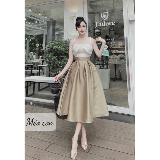 Đầm 2 dây xoè tappha