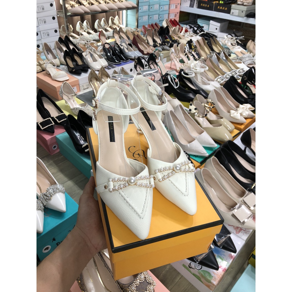 Giày cao gót 5cm khuy đá xinh fom 1,5