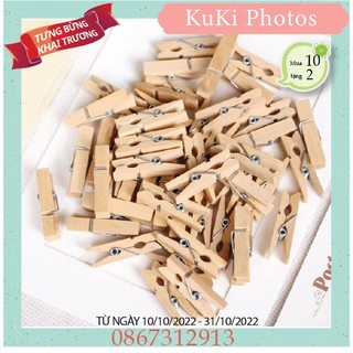 Set 10 kẹp gỗ + 2m dây cói để treo tranh ảnh trang trí