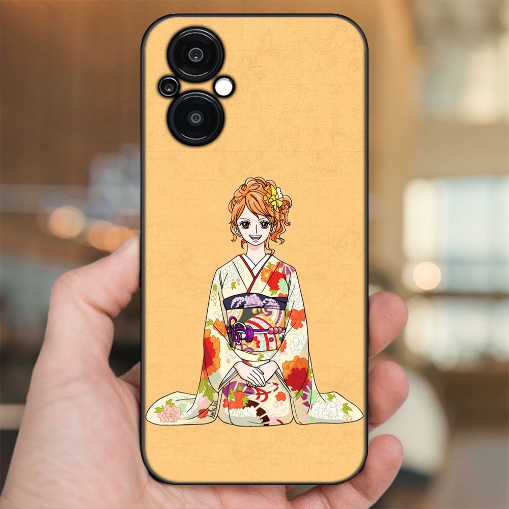 Ốp lưng Oppo Reno 8Z 5G viền đen in hình Nami One Piece Đảo Hải Tặc