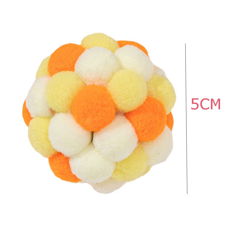 Đồ Chơi Quả Bóng Lông Hai Màu Sắc Co Giãn Cho Thú Cưng