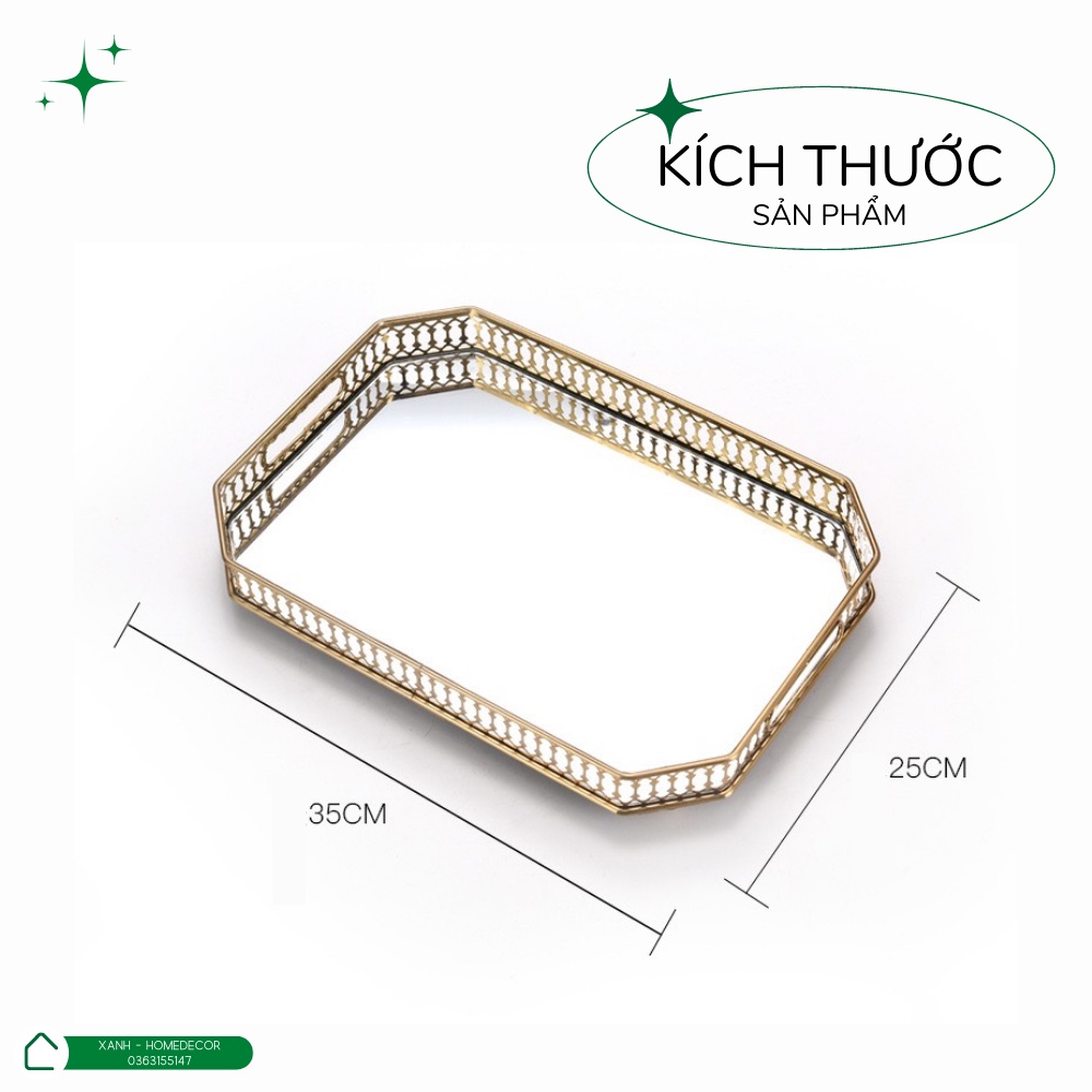 Khay gương bày mỹ phẩm, nước hoa, trang trí nhà sang trọng