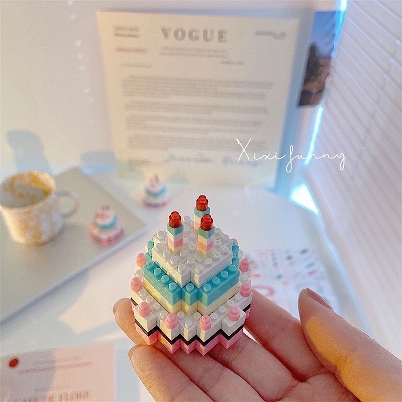 Đồ Chơi Lắp Ráp Hình Bánh Kem Sinh Nhật Mini DIY