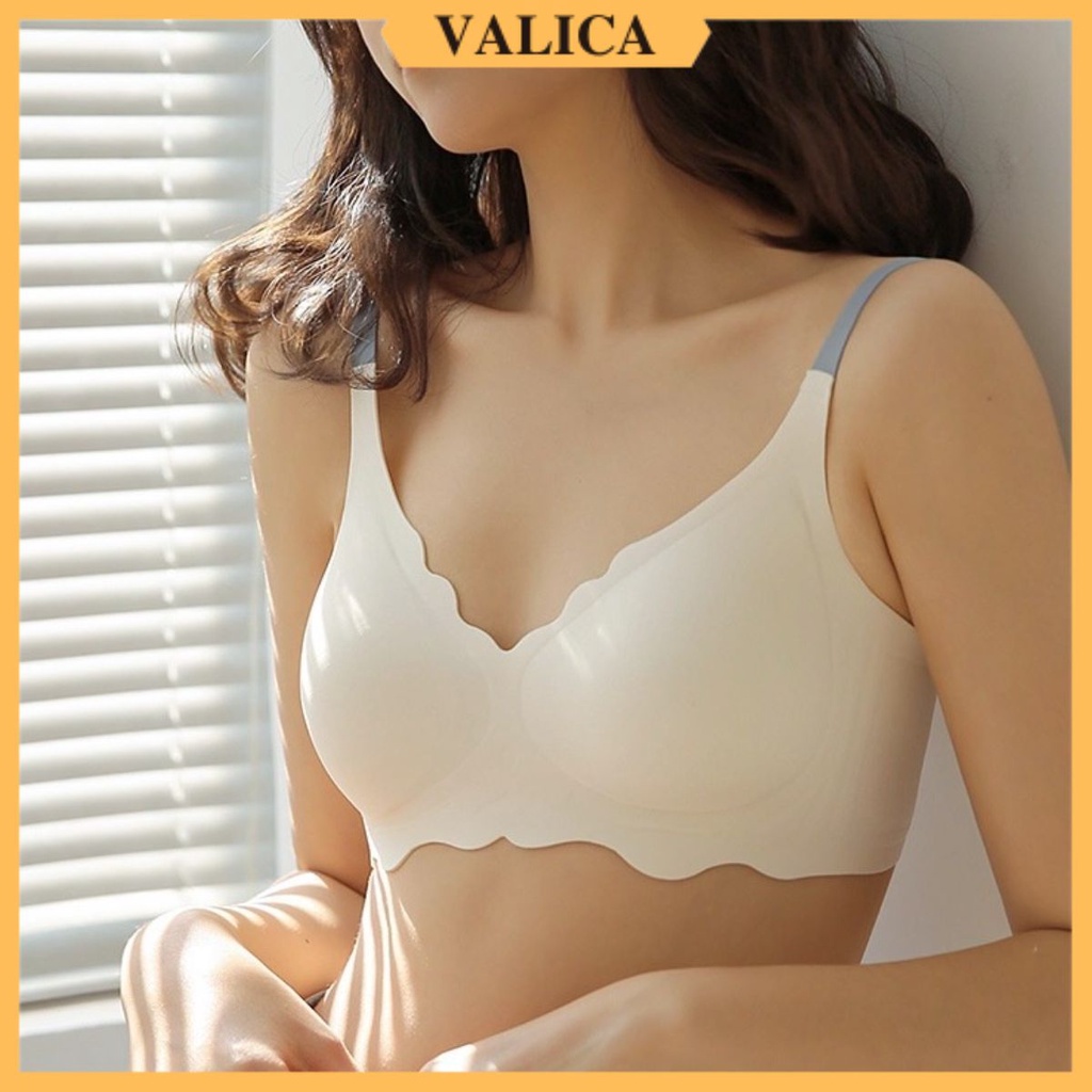 Áo ngực nữ cúp V không gọng - Áo lót nữ su mút mỏng, viền lượn sóng thoáng khí VALICA A929