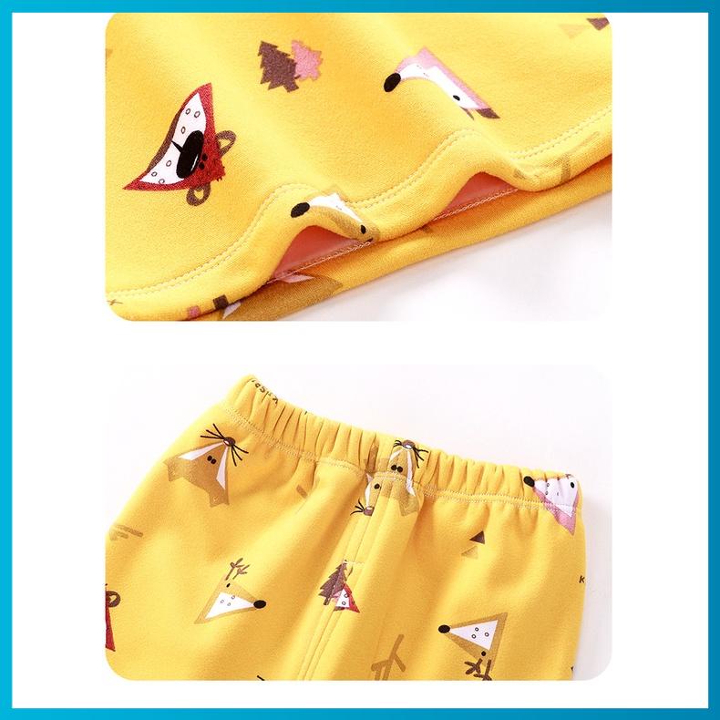 Bộ nỉ lót lông cho bé, bộ nỉ thu đông dài tay giữ ấm mùa đông trẻ em cao cấp từ 7 - 24 Kg