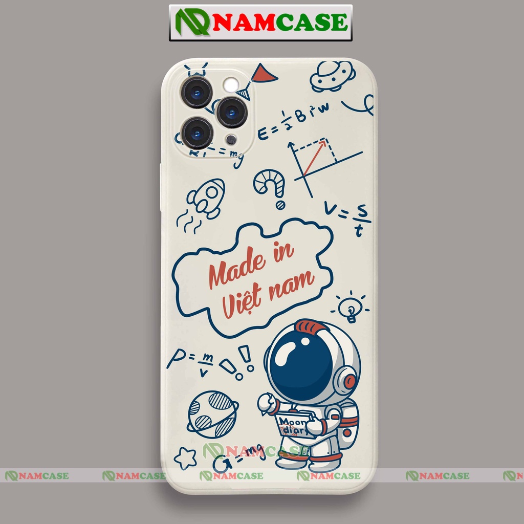 Ốp lưng điện thoại iPhone cặp đôi hoạt hình phi hành gia cạnh vuông ip 6/6s/7/8/X/XS/XR/11/12/13/14 Pro Plus Max