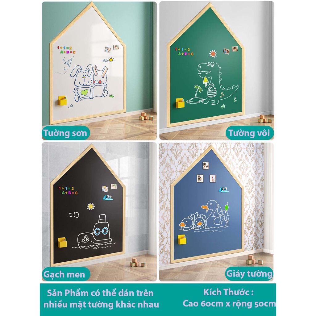 [Hàng mới về] Bảng dán tường viết- Decal Bảng cuộn dán tường hình Ngôi nhà nhỏ cho bé thỏa sức Trổ tài hội họa