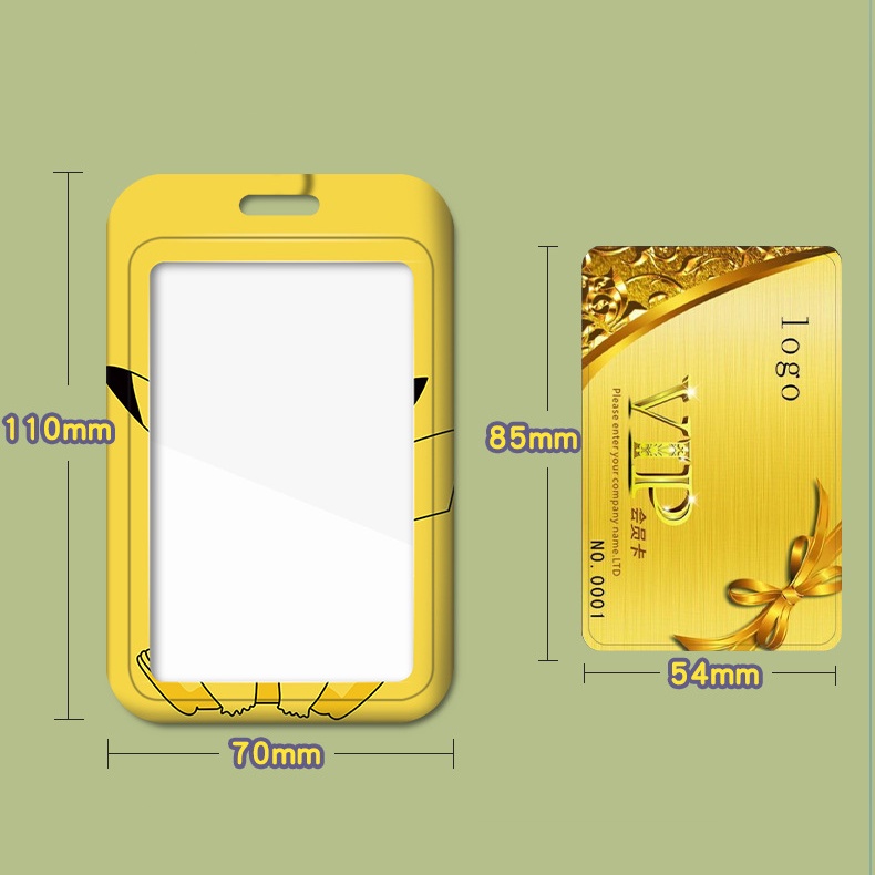 Dây đeo thẻ tên / Túi Đựng Thẻ Ngân Hàng / Thẻ ID / Thẻ Ngân Hàng Hình Pikachu Hoạt Hình Cho Học Sinh