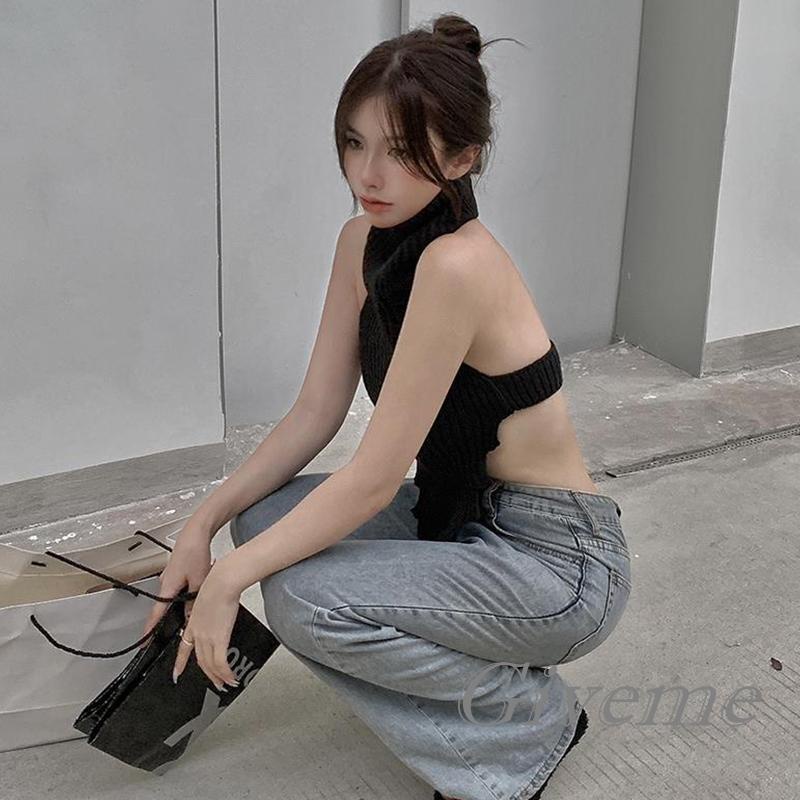 Áo Dệt Kim Sát Nách Hở Lưng Thời Trang Mùa Hè Cho Nữ