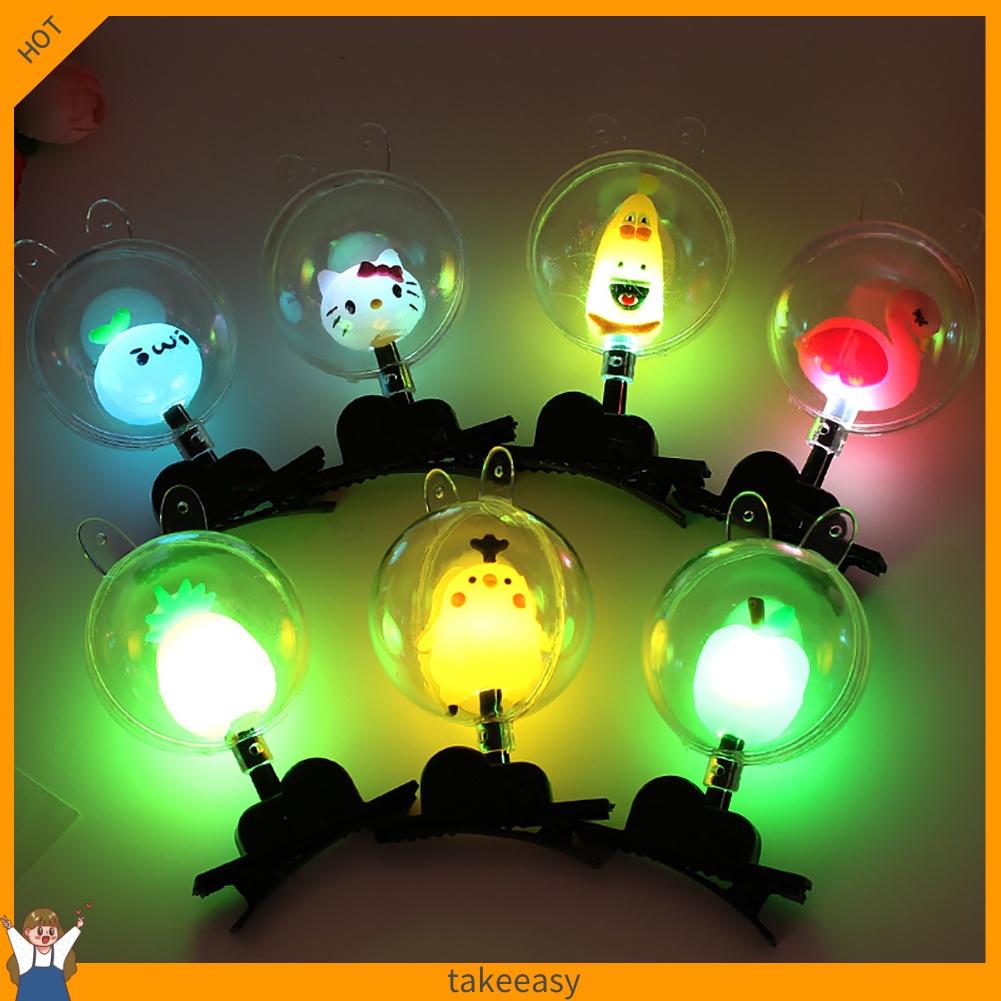 Kẹp tóc trong suốt gắn đèn LED phát sáng dễ thương độc đáo