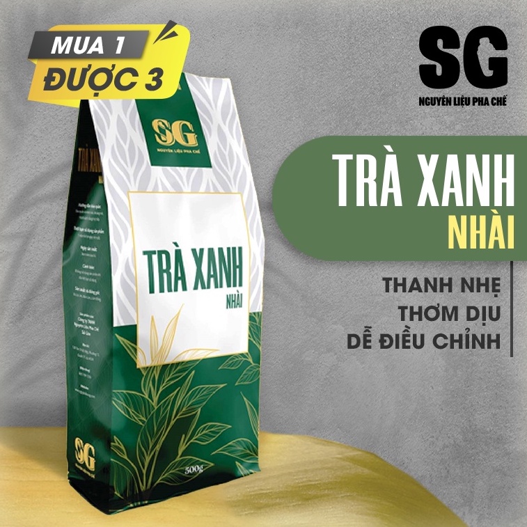 Trà Xanh Hoa Nhài SG Nguyên Liệu Pha Chế Túi 500g