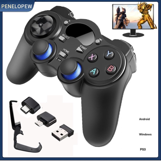 Tay Cầm Chơi Game Không Dây 2.4G Cho PS3 Android Smart TV Box Laptop Tablet PC
