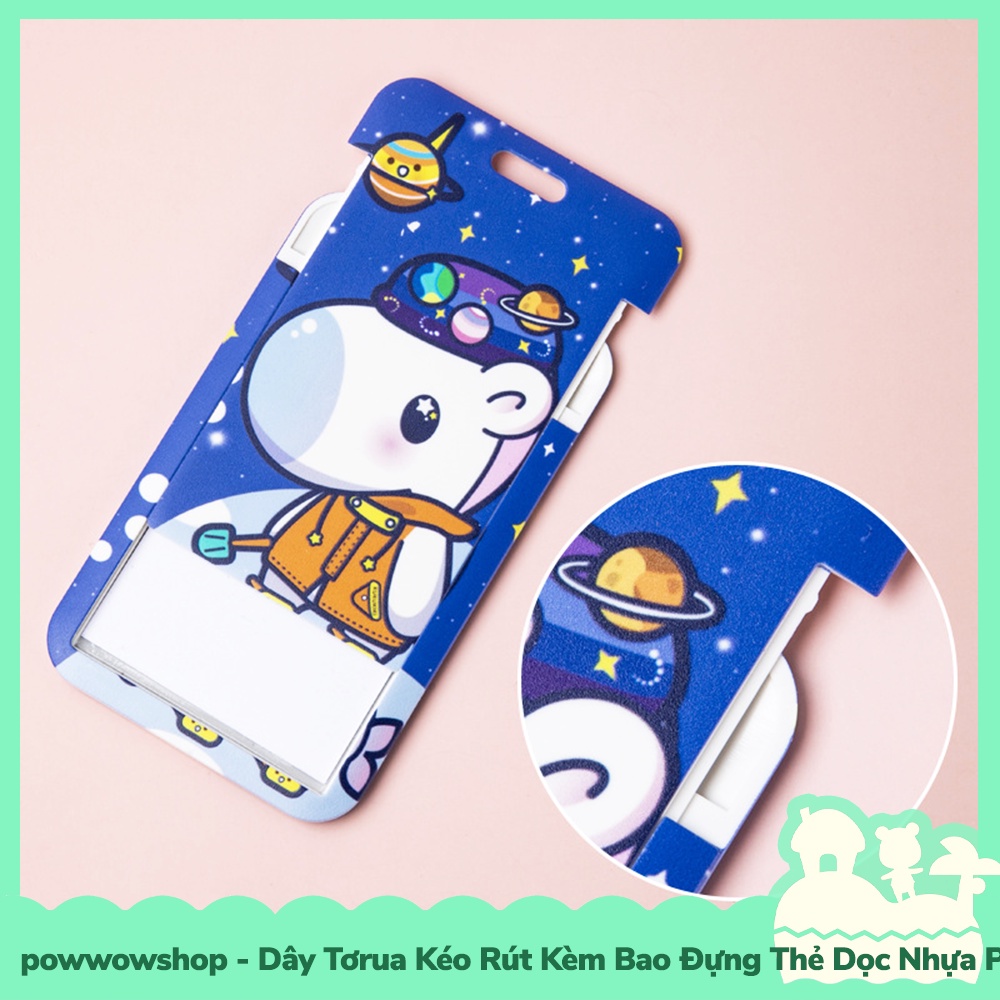 [Sẵn VN - Hỏa Tốc] Dây Vải Tơrua Kéo Rút Kèm Bao Đựng Thẻ Nhân Viên Dọc Nhựa PC Phong Cách Unicorn Color B&amp;G