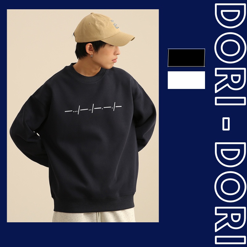 Áo sweater oversize nam nữ phong cách Hàn Quốc dài tay day dặn in hình của nhà Dori - Dori (Mã H5)