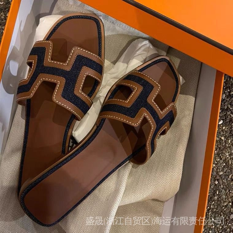 Dép Sandal Da Thật HERMES 1: 1 Cho Nữ