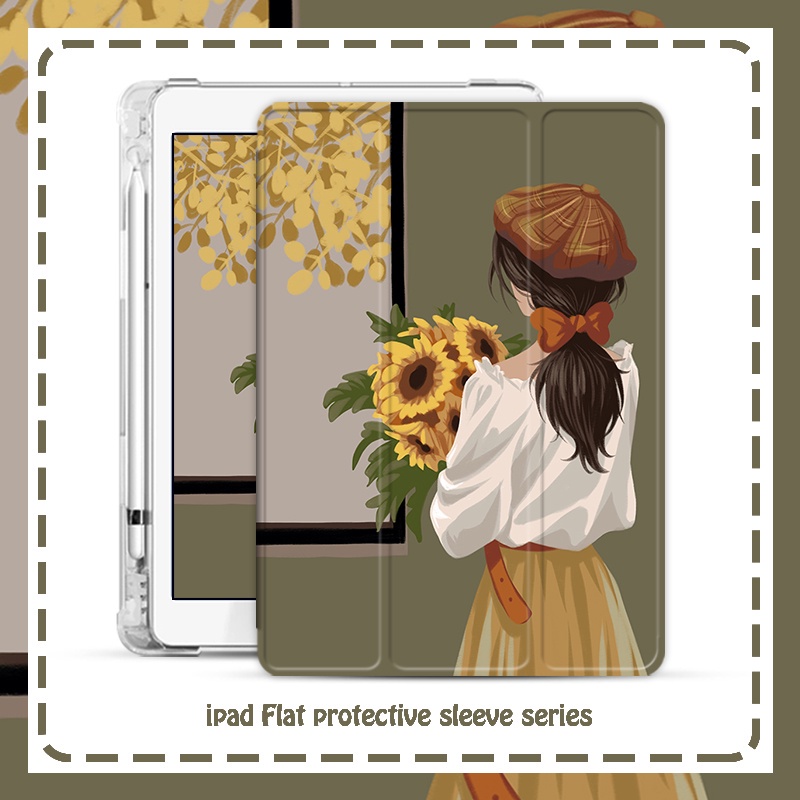Bao Da Máy Tính Bảng Có Ngăn Đựng Bút Cho Ipad 9th AIR4 Air5 10.9 9th 8th 7 Air 5th 4th 3rd 2nd 1st Gen Mini 6 5 4 3 2 1 Pro 11 10.5 9.7 Inch Hộp Đựng