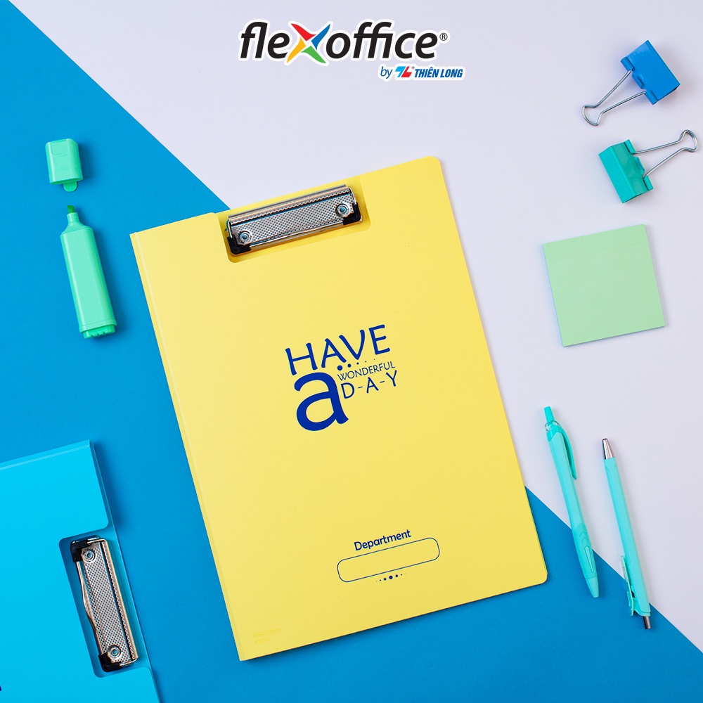 Bìa trình ký kép màu Pastel nhựa PP Thiên Long Flexoffice FO-CB03 màu ngẫu nhiên