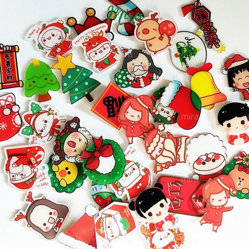 Ghim Cài Noel, Lễ Tết, Đám cưới, Huy Hiệu Acrylic, Pin Cài Áo, Trâm Cài Balo Đi Học Cực Cute Mẫu Tự Chọn MIRA-GC00808⁵