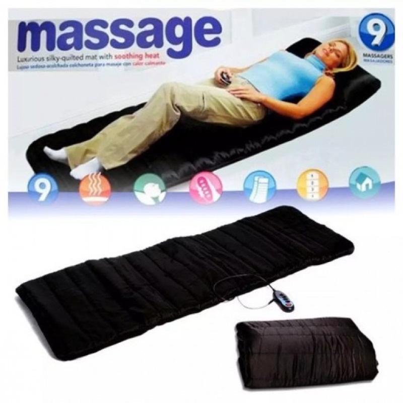Đệm massage , Nệm massage toàn thân giảm đau nhức QC080 với 9 bi rung nóng Bảo Hành 12 Tháng