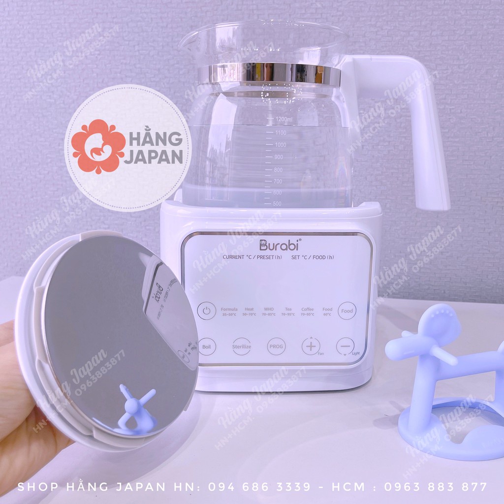 Ấm đun nước BURABI đa chức năng đun sôi, giữ ấm, làm nóng - Bảo hành chính hãng 1 năm