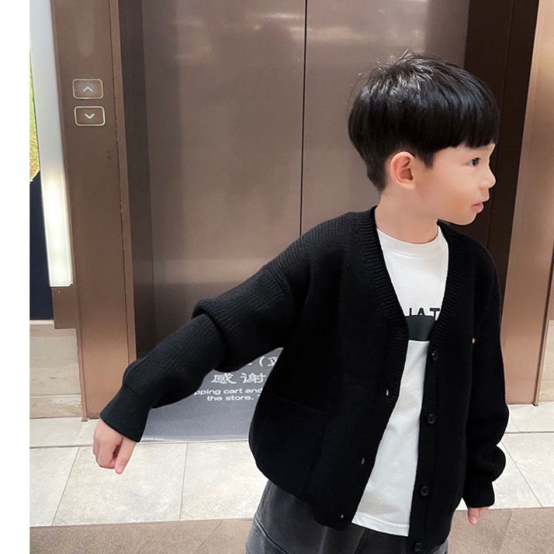 Áo Khoác Cardigan Dệt Kim Thời Trang Xuân Thu Cho Bé Trai