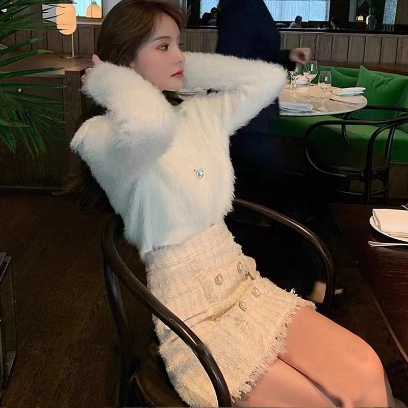 Áo khoác cardigan SUXI dệt kim tay dài phong cách Hàn Quốc thời trang mùa đông dành cho nữ