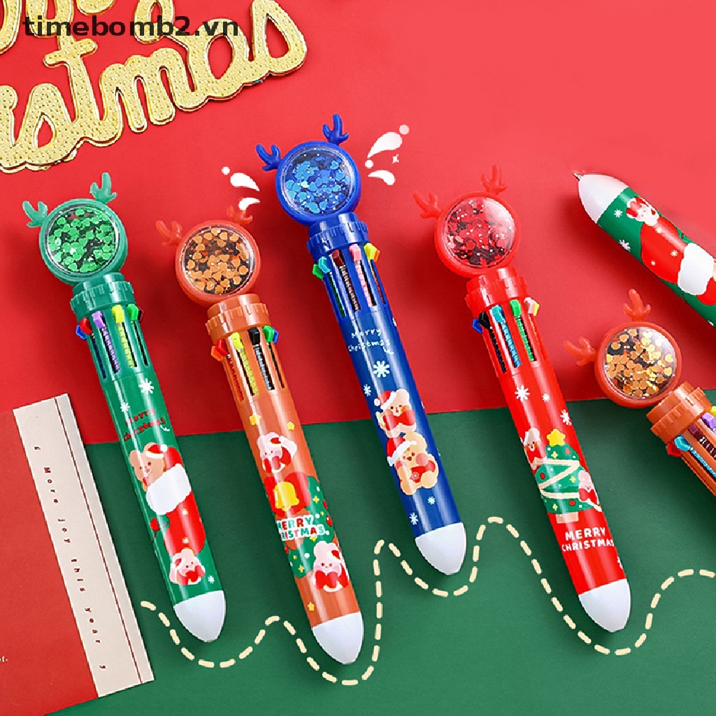 Bút Bi Chủ Đề Giáng Sinh Năm Mới 2023 Họa Tiết Ông Già Noel Hoạt Hình Nhiều Màu Sắc