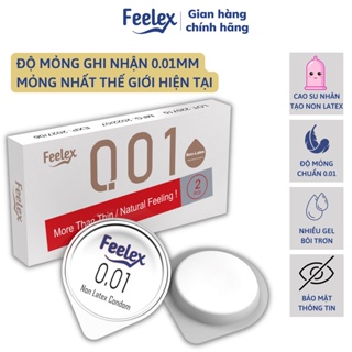 Bao cao su cao cấp Non-Latex Feelex 001, siêu mỏng chuẩn 0.01mm