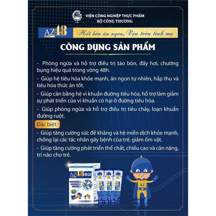 HỘP QUÀ TẶNG MEN AZ48   - HỖ TRỢ GIẢM TÁO BÓN, GIÚP ĂN NGON