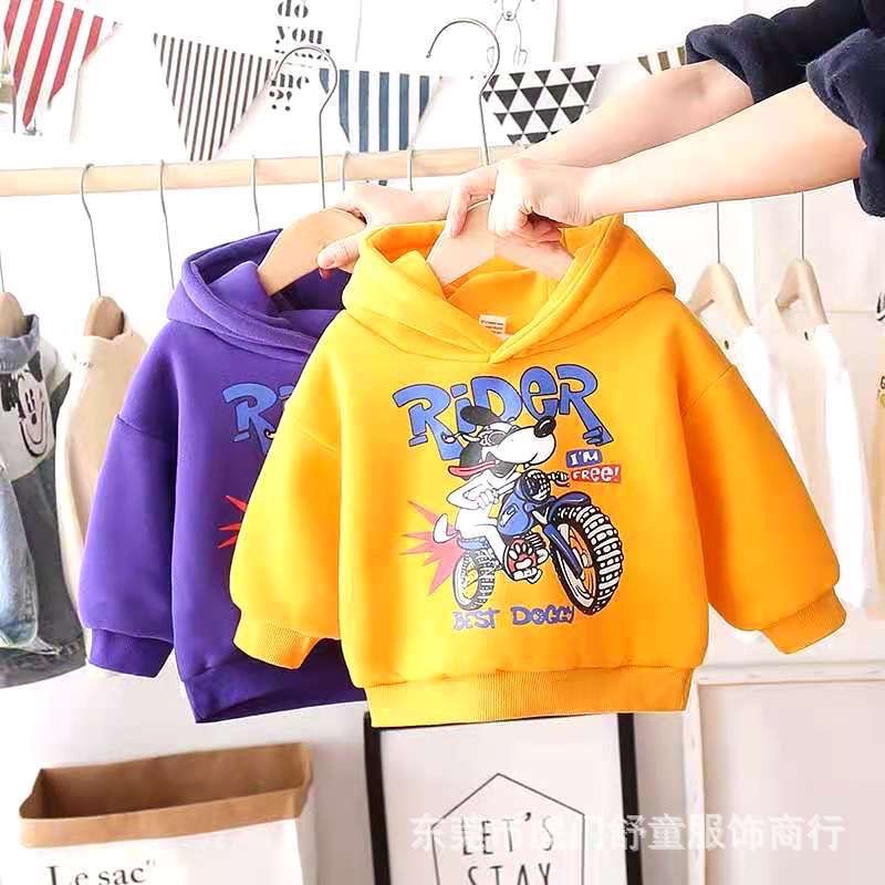 AN03_9-20kg Áo nỉ lót lông mỏng, áo Hoodie unnisex in hình ngộ nghĩnh cho bé trai bé gái