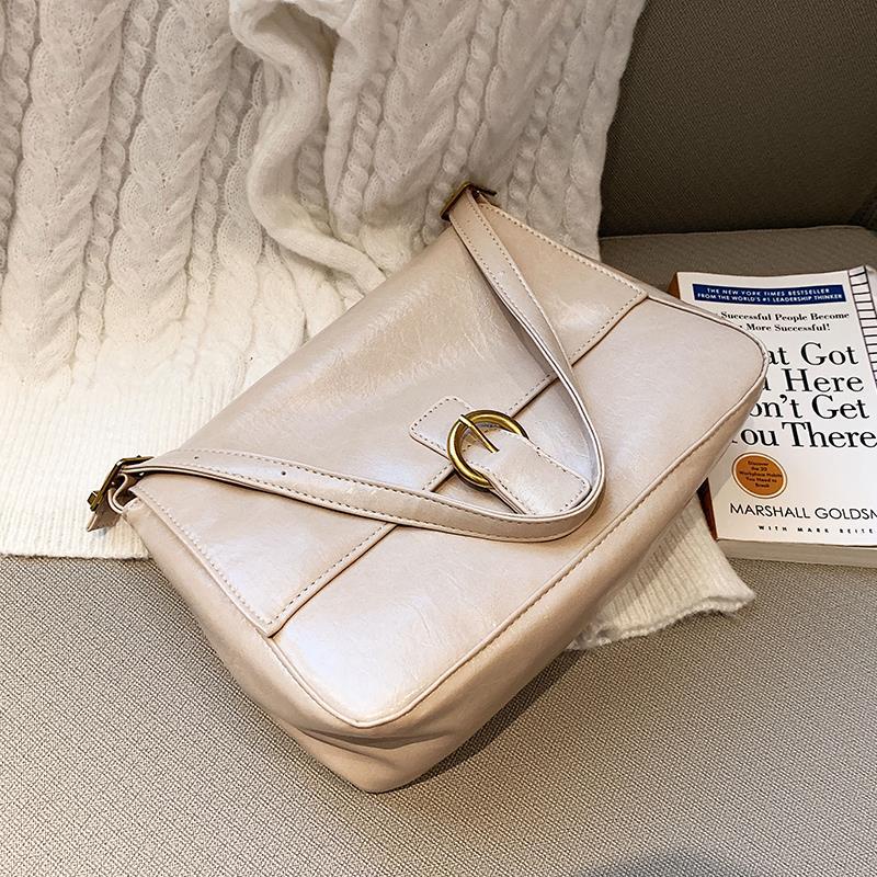 Ielgy Túi Đeo Chéo Bằng Da Mềm Sức Chứa Lớn Phong Cách vintage Cho Nữ