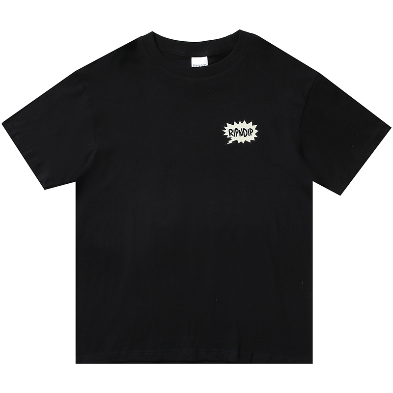 Áo Thun Cặp Tay Ngắn In Hình Mèo RIPNDIP Giá Rẻ Và Chữ FRUSTRATION Be a Grimace Hoạt Hình Dành Cho Nam Nữ