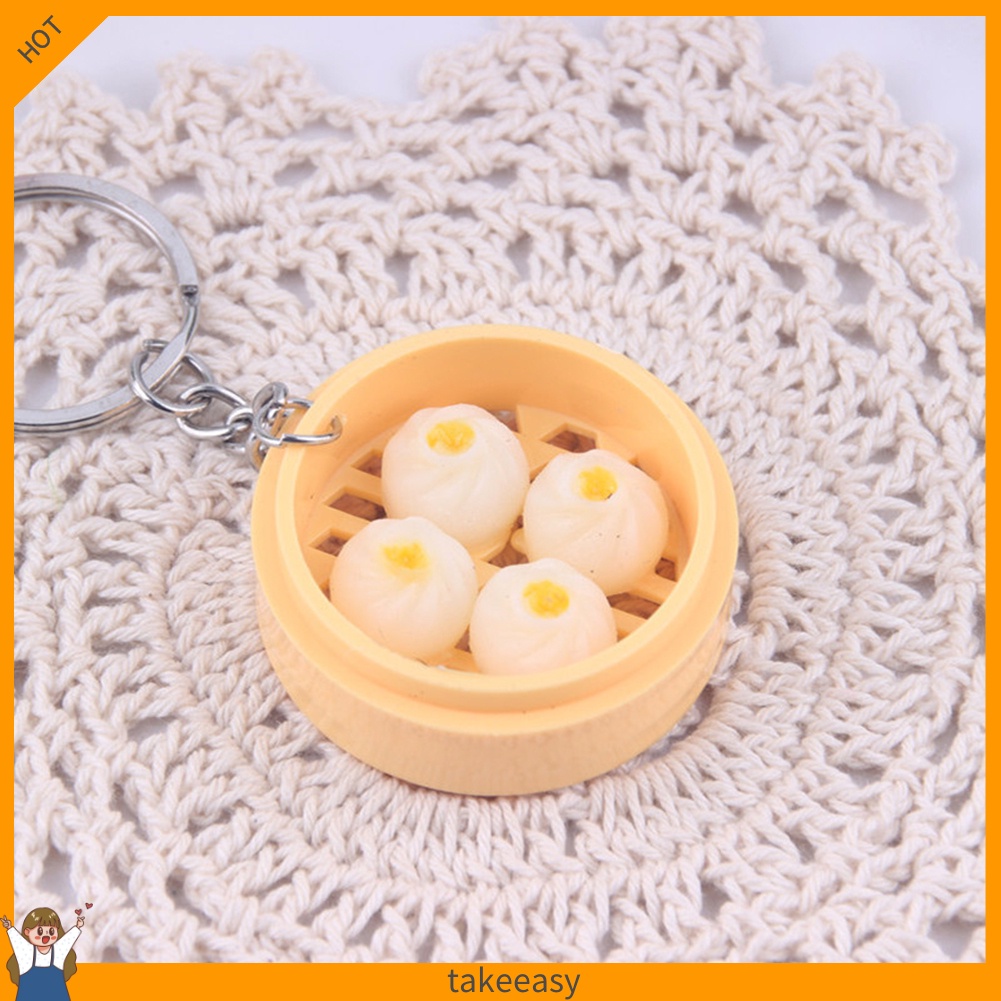 Móc khóa hình bánh bao phong cách Trung Hoa dễ thương