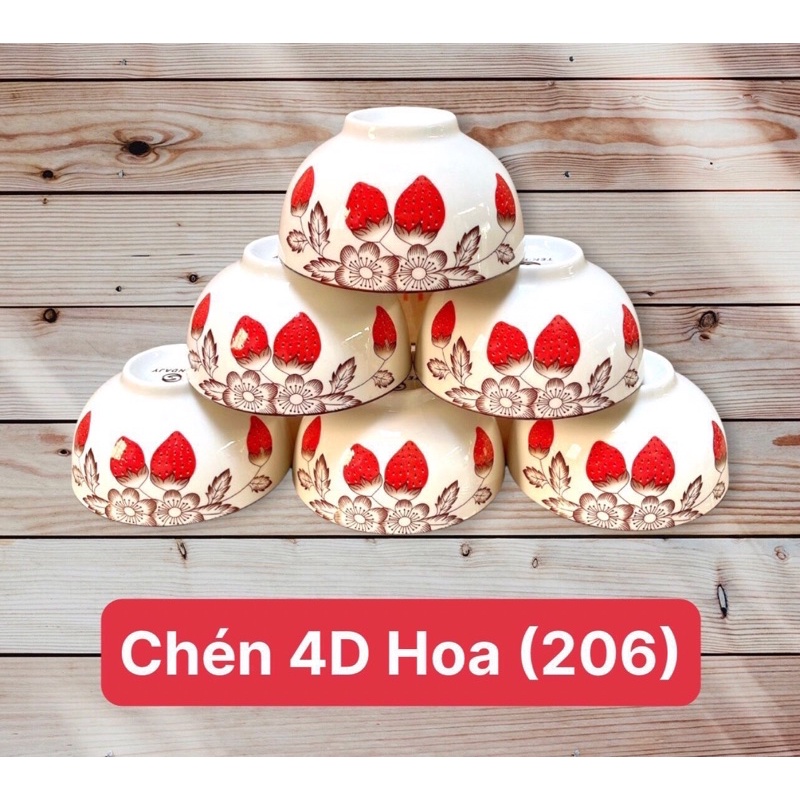 Bộ 10 chén, bát cơm sứ bông phong cách Hàn Quốc Cao Cấp
