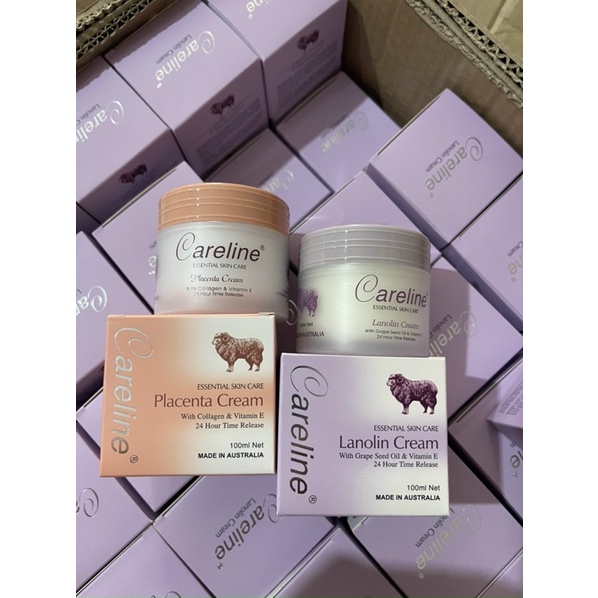 Kem mỡ cừu tím/vàng Careline Lanolin Cream with grape seed oil & vitamin e Australia 100ml